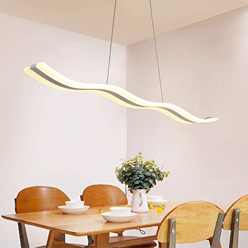 Lustre suspension LED dimmable YangRy L98cm design vague en acrylique avec télécommande - 5