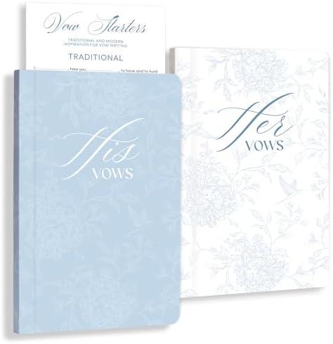 Set of 2 Vow Books His and Hers, Wedding Vow Books, Wedding Essen...