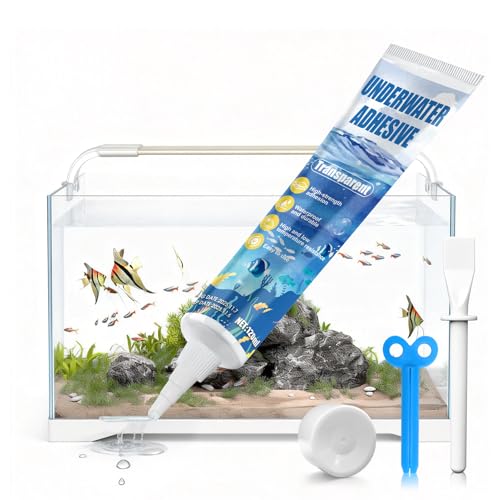 Colle Aquarium, Silicone Aquarium, Silicone Aquarium Transparent, Forte Adhérence, Convient aux Aquariums, Piscines, Étangs et a Toutes les Surfaces...