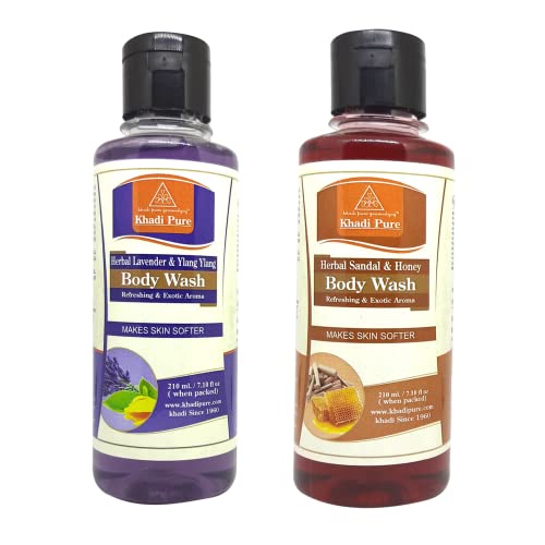Image of Khadi Pure Lavender Ylang Ylang & Sandal Honey Body Wash, 210 ml (Pack of 2)