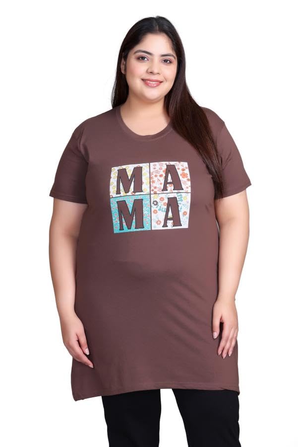 Image of In Love Women's Plus Size Cotton Long-line Chest Print T-Shirt with Pocket