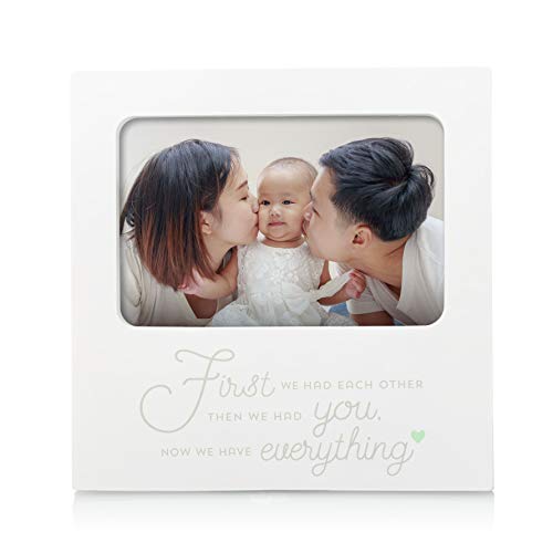 Image of Tiny Ideas Family Keepsake Frame, First We Had Each Other, Then We Had You, Now We Have Everything' Sentiment Photo Frame, Baby Gift, White