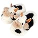 zasqiz Kids Cow Slippers Toddler Slippers for Boys Girls Cute Animal Winter Warm Plush Indoor Outdoor Non-Slip Fuzzy Shoes with Memory Foam Insole, Black (Wrap Heel) 6-7 Toddler