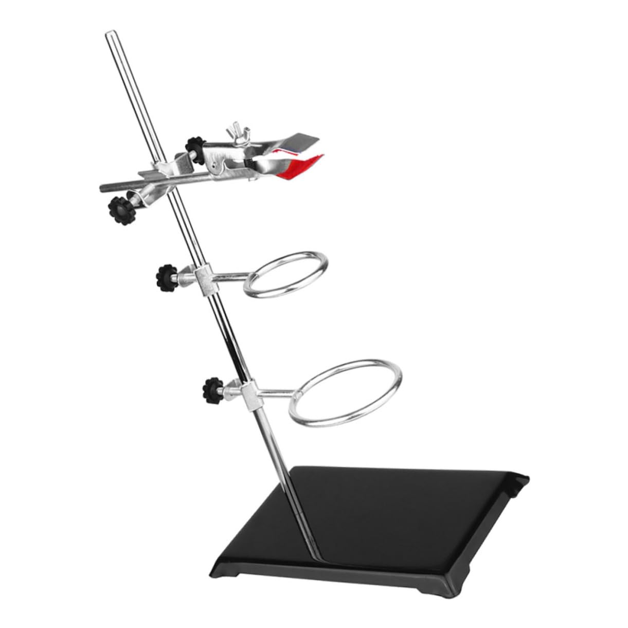 Support de Laboratoire en Fer pour Chimie, Base Stable et Montage Facile | Usage pour Enseignement Expérimental et Réactions Chimiques, Compatible Lampe à Alcool, Structure Métallique
