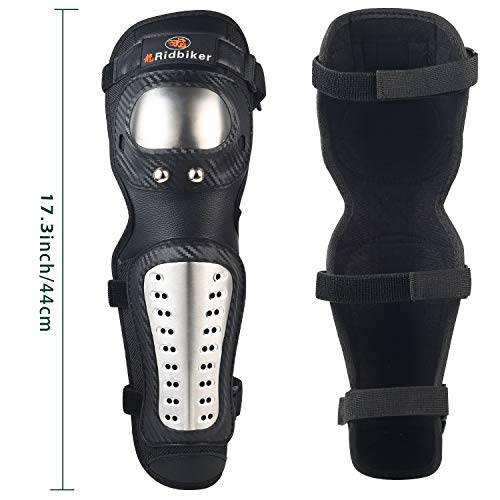 image for RIDBIKER Knee Guards - 2Pcs Knee Pads & Shin Pads Adults Metal Motorcy