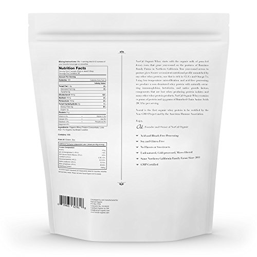NorCal Organic Unflavored Whey Protein - 2lbs Bulk | 100% Grass-Fed, USDA Certified | Pure, Clean Protein Sourced from Northern California Family Farms