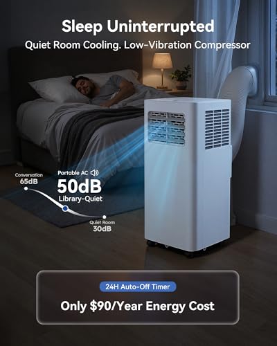 Image of Feelfunn 10,000 BTU Portable Air Conditioner - Cools 450 Sq. Ft., 3-in-1 Portable AC Unit with Cool /Fan /Dehumidifier /Sleep, Quiet AC with LED Display, Remote & 24H Timer, for Bedroom, Dorm, Apartment