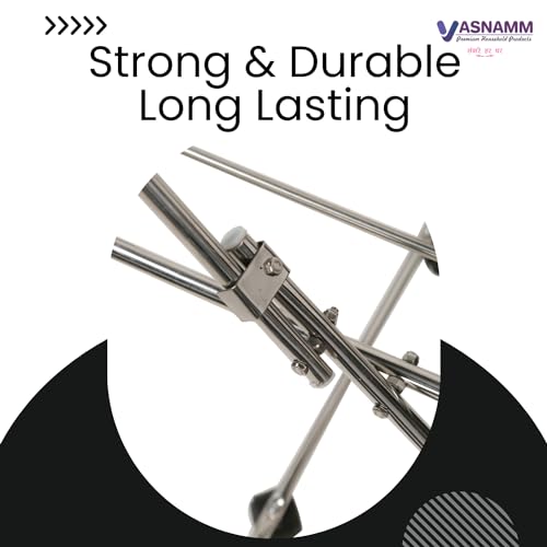 Image of Vasnamm Butterfly 25 Rods Stainless Steel Cloth Drying Stand - Compact Design, Easy Movement on Tyres, Sturdy Design (25 RODS)