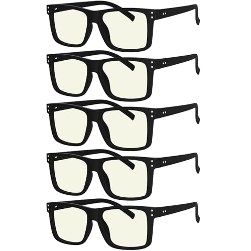 Eyekepper 5-pack Oversized Reading Glasses Blue Light Blocking Large Readers Black +1.75