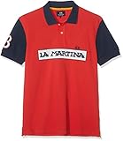 La tapeta de dos botones La Martina Man Polo Short Sleeve Piquet Stretch, Rojo (High Risk Red 06016), X-Large para Hombre
