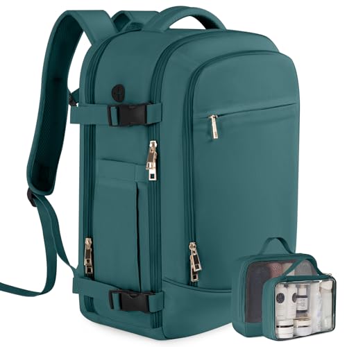 Image of Rinlist Travel Backpack, Carry-on Backpack for Men Women, Travel Backpack Carry on Flight Approved, 40L Personal Item Backpack, Travel Essentials Must Haves, Peacock Blue