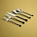 Gourmet Settings 20-Piece Flatware Treble Clef Collection Black Silverware Cutlery Kitchen Sets, Stainless Steel Utensils Knife/Fork/Spoons, Dishwasher Safe (34-350)