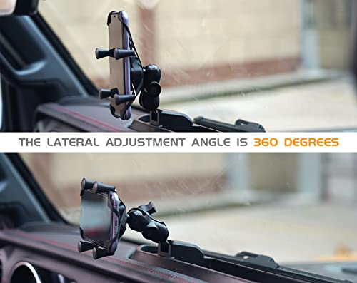 Litmiracle Phone Holder For Car With Storage Case, Dash Tray Phone Mount For Jeep Wrangler 2018-2023 Jl Jlu & Gladiator Jt 2020+, Phone Automobile Cradles (Not Fit For The Oil-Electric Vehicle) #TOP5