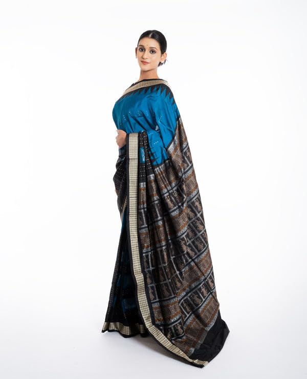 Image of Handmade Pure Bomkai Silk Saree Khandua Natural Silk Ikkat Saree For Women /Ethnic Wear /Traditional Handloom Saree With Regular Blouse (Deepanjali)