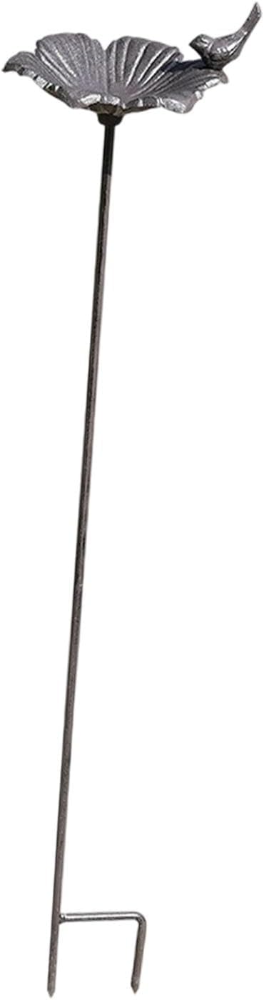 Bird Bath Bowl Garden Yard Decor Creative Heavy Duty Iron Water Bowl with Stake Birdbath for Park Outside Patio Backyard Yard, Flower Bowl