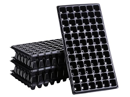 JIEJE 72 Cell Seed Starter Tray, 10 Pack Seed Trays with Drain Holes — 2.2 Inch Deep Seedling Plug Insert for Germinatio