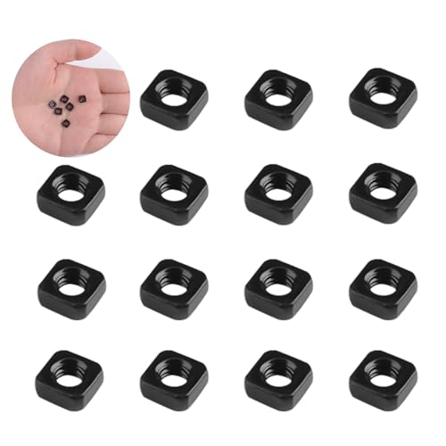 INCREWAY Lot de 200 écrous carrés noirs en acier inoxydable 304 M3 pour machine Écrous métriques grossiers avec boîte