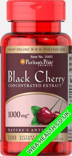 PURITAN'S PRIDE BLACK CHERRY 1000 MG 100 CAPSULES FAST DISPATCH (691)