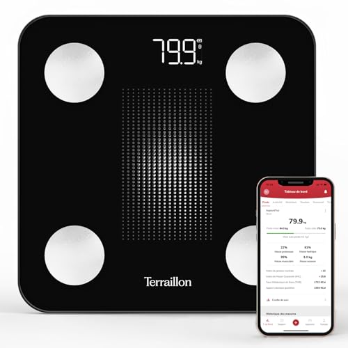 TERRAILLON - WEIGHT CONNECT - Balance connectée Bluetooth, Analyse des masses graisseuse,...