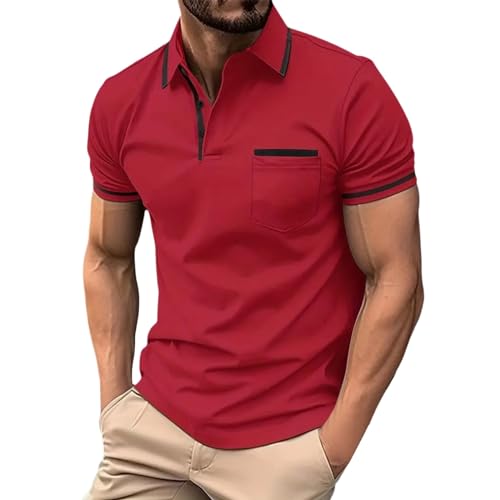 Polo homme coton manche courte de couleur unie et maille stretch souple A73