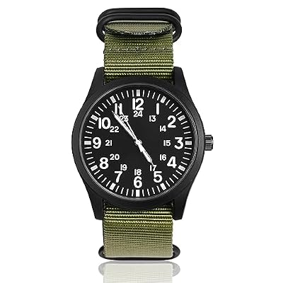 Vicloon Orologio da Uomo, Orologio Militare, Orologio al Quarzo Analogico Glow in the Dark Orologi Field Outdoor Sport Orologio da Polso da Uomo Army Tactical Sports Minimalisti (Verde)