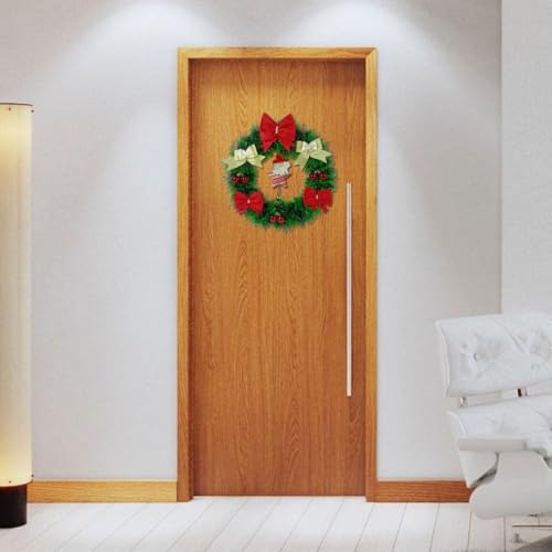 Guirlanda Natal Grande 37cm Enfeites nó de Laços Natalinos Robusta Laços e Bolas Enfeire de Porta -