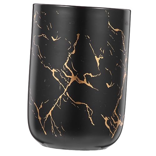 COSMEVIVI Ceramic Toothbrush Cup Marble Bathroom Accessories Black Marble Cup Home Hotel Use