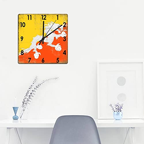 Horloge murale en bois Bhoutan cadeau idéal pour la maison