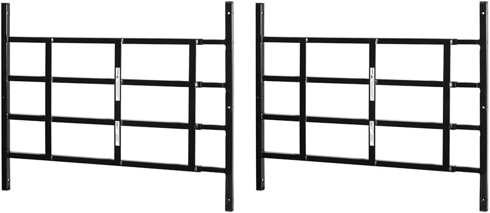 Segal 21-1/4 in. Black Carbon Steel Fixed Window Guard Bundle with Prime-Line 23-1/2 to 40 in. Black Steel Fixed Window Guard, 2 Piece