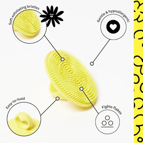 Image of Boie USA Face Scrubber - Handheld Facial Tool, Deep Cleansing Exfoliating Facial Brush. Fights Acne with Gentle, Silicone-Like Bristles, Long Lasting, & Hypoallergenic (Yellow)