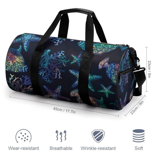 Sac de sport bleu étoile de mer sac de voyage 45cm