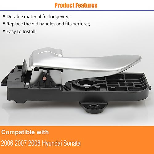 Npauto Interior Front Left Driver Door Handle Compatible With 2005 2006 2007 2008 Hyundai Sonata, Silver, 826103K020Xz #TOP2