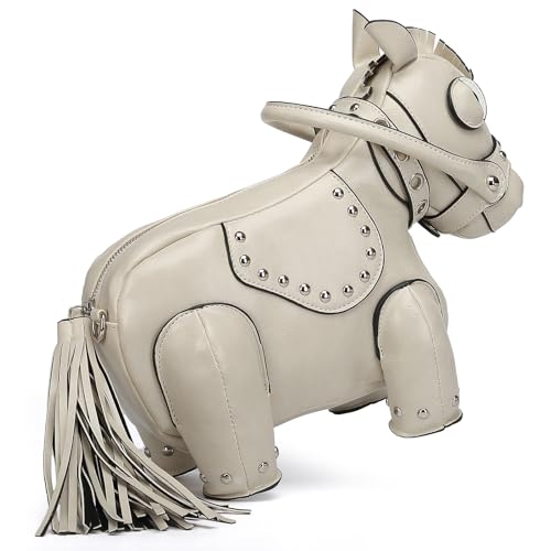 Image of Men PVC Unique Novelty Western Cowboy Horse Shape Crossbody Shoulder Bag Steampunk Handbag Purse for Women