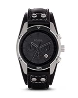 Fossil Men's CH2586 Sports Chronograph Leather Cuff Black Dial