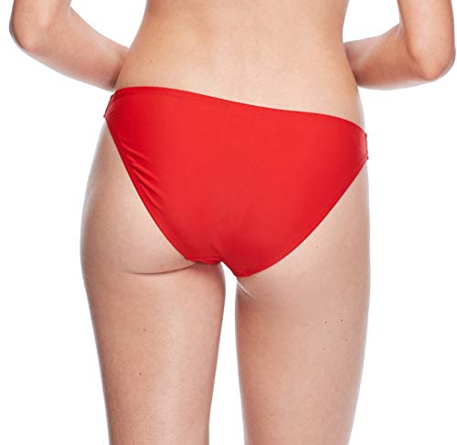 Body Glove Women's Standard Basic Solid Fuller Coverage Bikini Bottom Swimsuit, Smoothie True Red, Small #TOP5