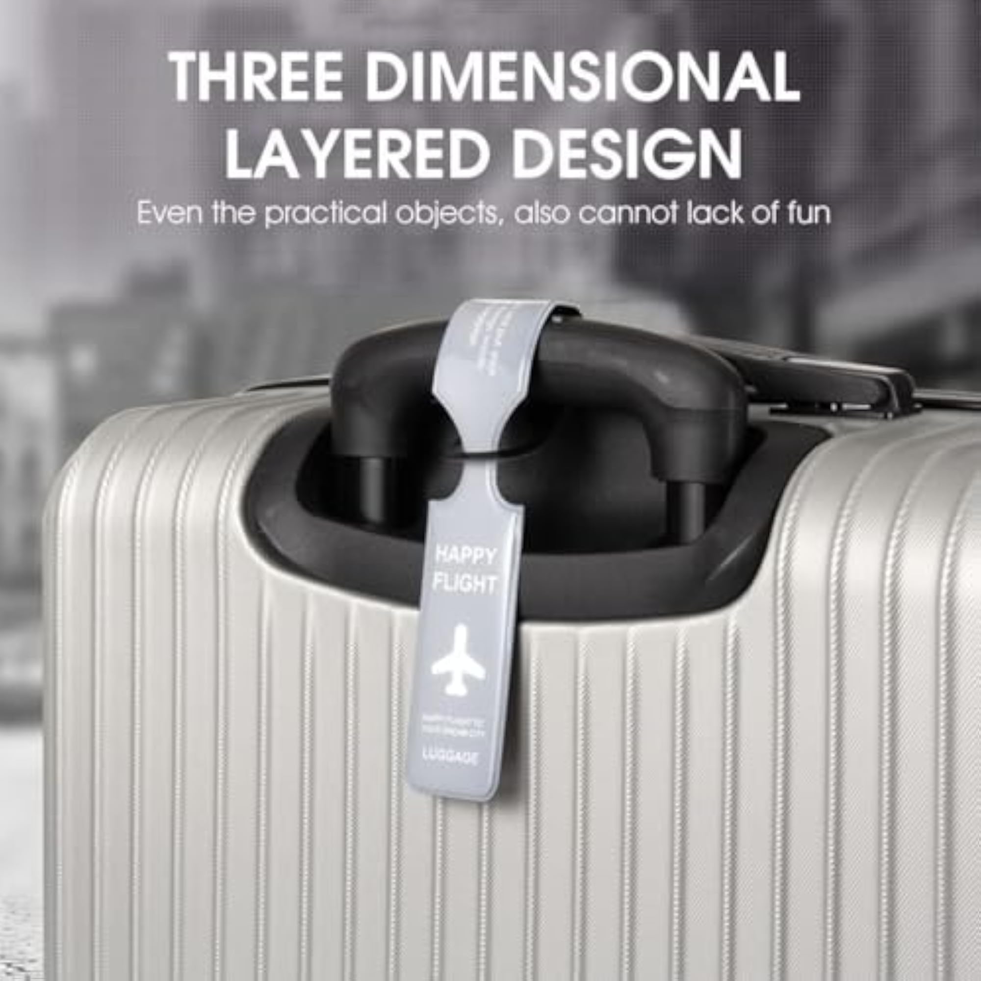 Luggage Tags 4 Pack, PVC Travel Name Labels