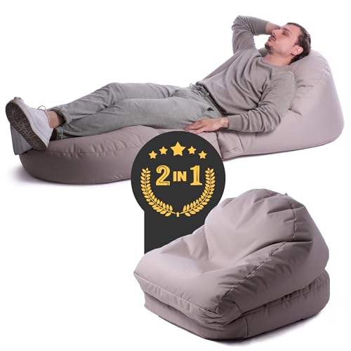 Avalon - Pouf Chaise Longue da Esterno Pieghevole Double Jive, Poltrona Sacco Letto Comodo e Impermeabile, Perfetto da Giardino, Arredo Piscina, Design Moderno, Made in Italy(75x180cm-Corda)