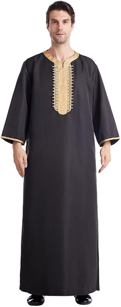 BINIAT Men Muslim Arab Dress Dishdasha 