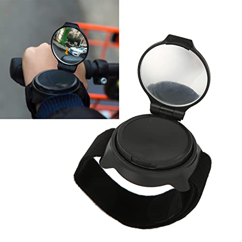 Cycling Rear View Mirror Nylon Wrist Arm Strap Convex Design 5cm Diameter Adjustable 360 Cycling Mirror with Wrist Arm Strap Safe Cycling Accessories for Cyclists Mountain bike