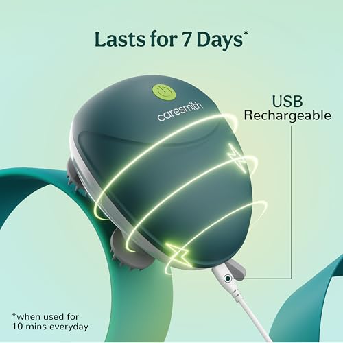Image of Caresmith Revive Scalp Massager | 96 Silicon Kneading Points with Detachable Heads | Scalp, Body & Head Massager for Hair Growth (Green)