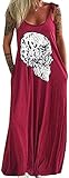 robe tete de mort leopard  EGSDMNVSQ Robes D\'été surdimensionnées pour Femmes Robe d\'été imprimé tête de Mort Florale Maxi Robe sans Manches T-Shirt Robe Longue Robe de Bal Robe de soirée