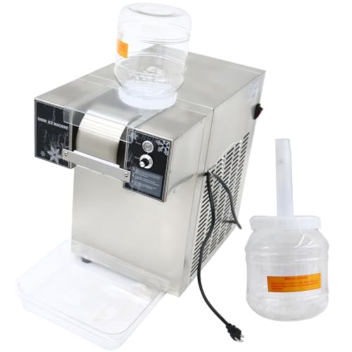 HQHAOTWU Snowflake Ice Machine Commercial Snow Cone Maker Machine Countertop Air Cool Snowflake Ice Maker Crushed Snow Cone Shaver for Making Snow Cones Milkshakes and Delicious Frozen Drinks 110V