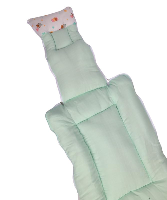 Image of VoiDrop 100% Muslin Baby Sleeping Bag 3 in1 Comfortable for Baby Carry Bag 0-6 Month Sleeping Bag (Sea Green)