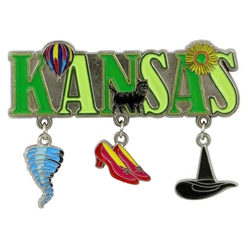 Imanes metálicos Kansas con 3 dijes miniatura 1