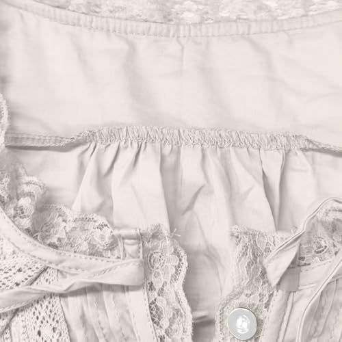 Women's Lace Tie Front Top Y2k Long Sleeve Button Up Cardigan Flowy Boho Peplum T Shirts Going Out Tops Outfit Clothes - Image 5