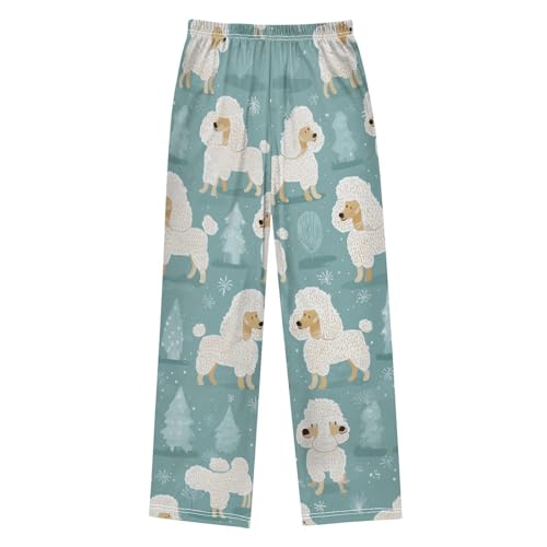 ZZXXB Poodle and Tree Boys Long Pants Soft Trousers Elastic Waist Kids Lounge Bottoms with Pockets S-XL2