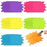 Crtiin 1200 Sheets Starburst Sticky Notes Neon Fluorescent Starburst Signs for Retail Price Tag Multicolor Fun Sticky Notes Shapes Cutout Cute for Classroom School Office(2.76 x 1.97'')