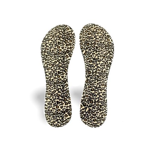 Image of CB 4-Pairs of Cloth Surface Sponge Inserts Invisible Slim Lightweight Insoles Liners, Ball of Foot Pain Relief Cushion, Barefoot Support, 3 /4 Length for Women's Shoes 5-7, Style A, Zebra & Leopard