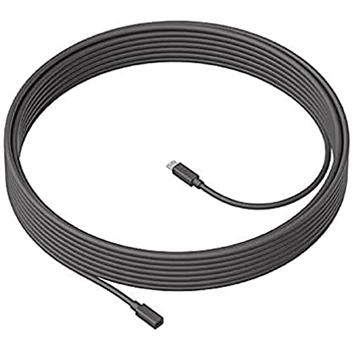 Logitech MeetUp Mic Cable d'extension - Rallonge 10m pour Extension Microphones MeetUp Cover