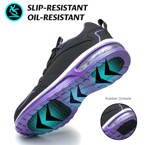 Image of LANSNBO Waterproof Steel Toe Shoes for Women Non Slip Sneakers